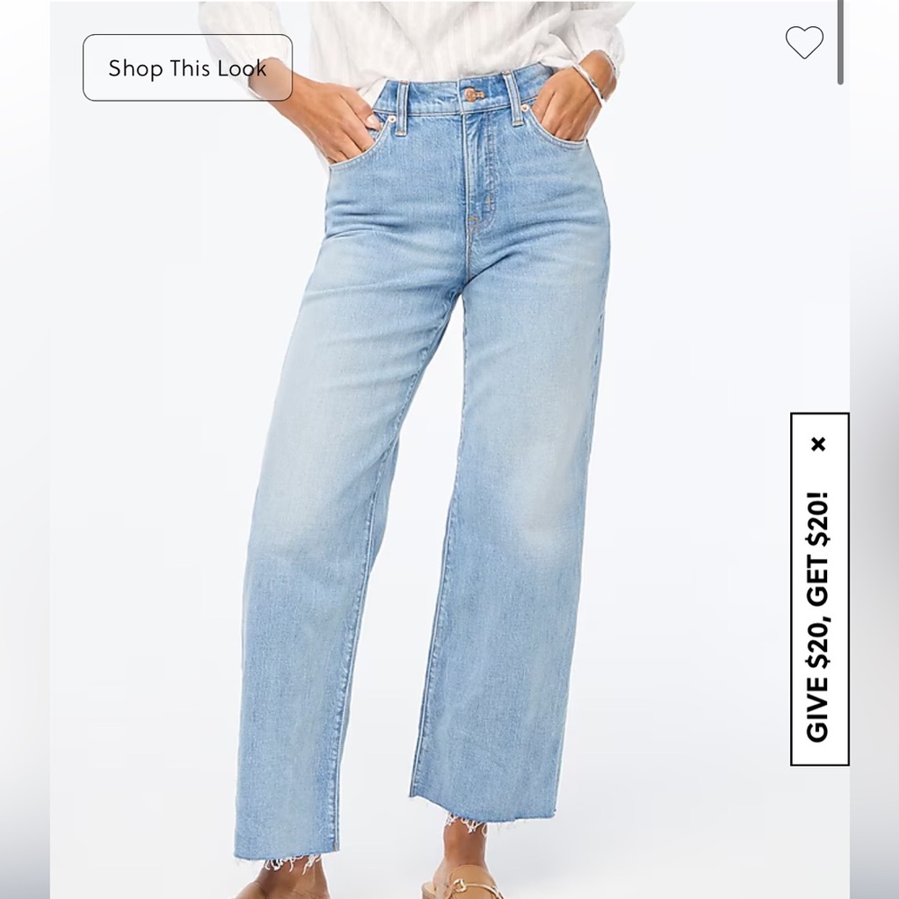 J. Crew Factory Wide-Leg Crop Jeans – Size 30T – All-Day Stretch